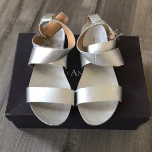 Enzo Angiolini silver leather sandals